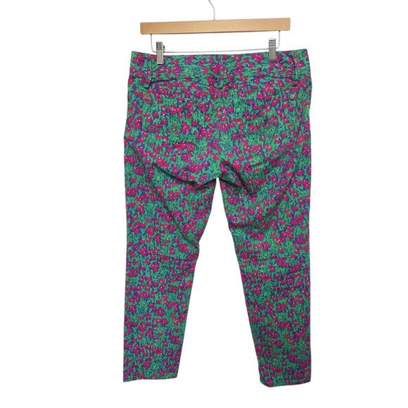 Lilly Pulitzer Women’s Size 10 Green Pink Purple Worth Skinny Mini Pants Stretch - Picture 2 of 10